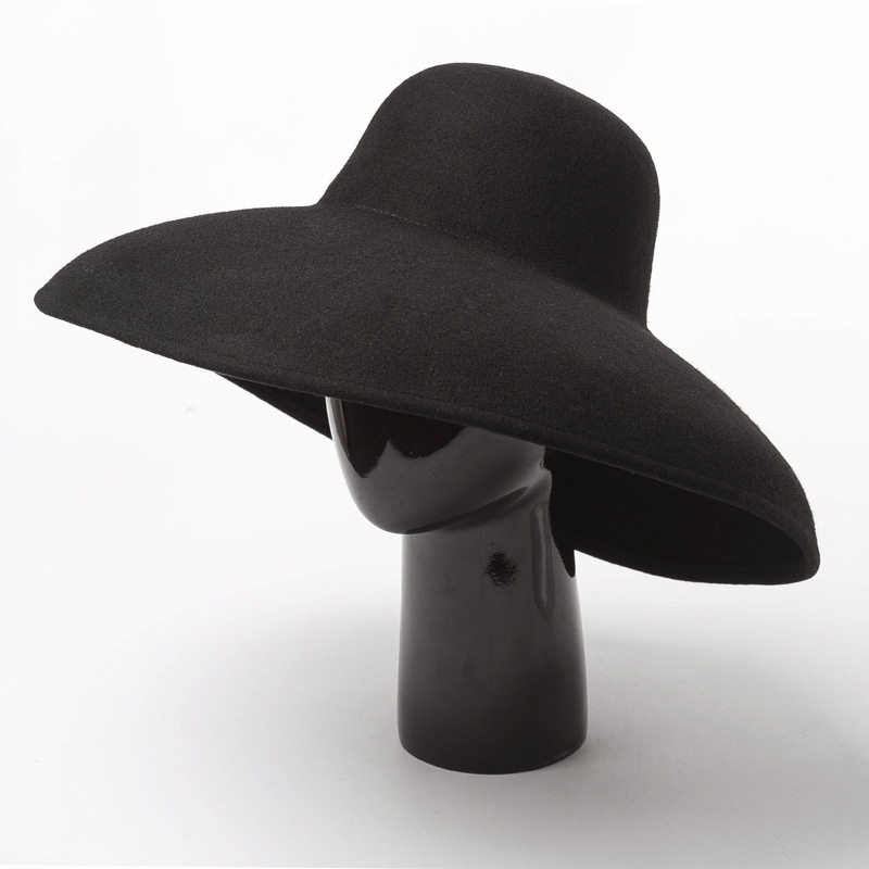 Classical Big Wide Brim Wool F - Hat Floppy Wide review and price