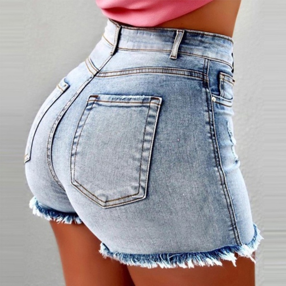 Women's High Waisted Distresse - Shorts Denim Frayed review and price