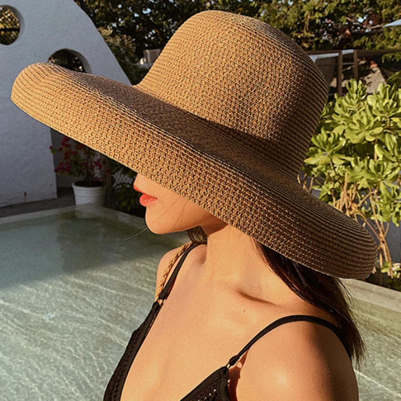 2023 New Summer Ladies Solid P - Hat Floppy Wide review and price