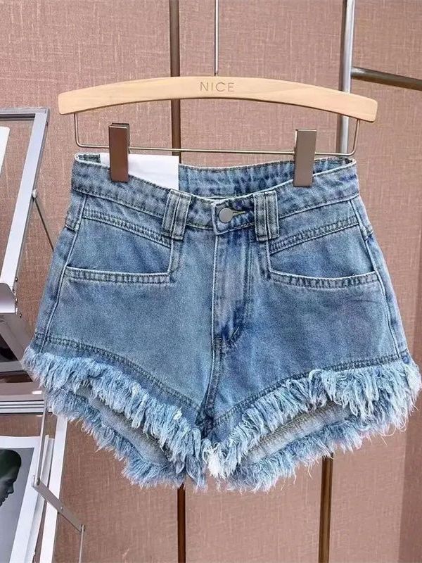 Casual Korean Style Frayed Hem - Shorts Denim Frayed review and price