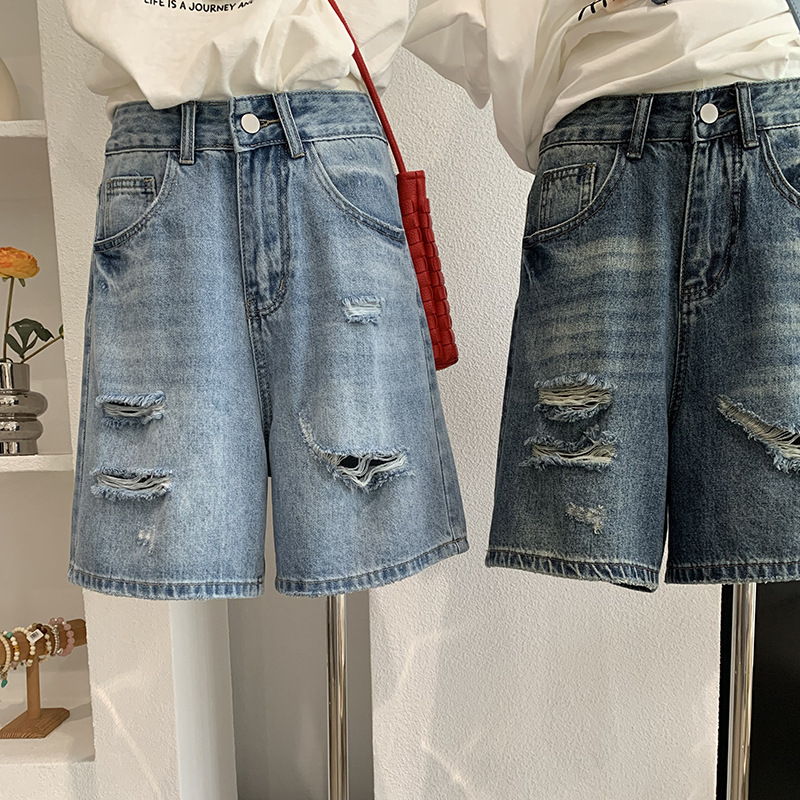 Denim Short Pant Women Jeans V - Shorts Denim Frayed review and price