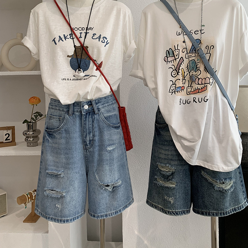 Denim Short Pant Women Jeans V - Shorts Denim Frayed review and price